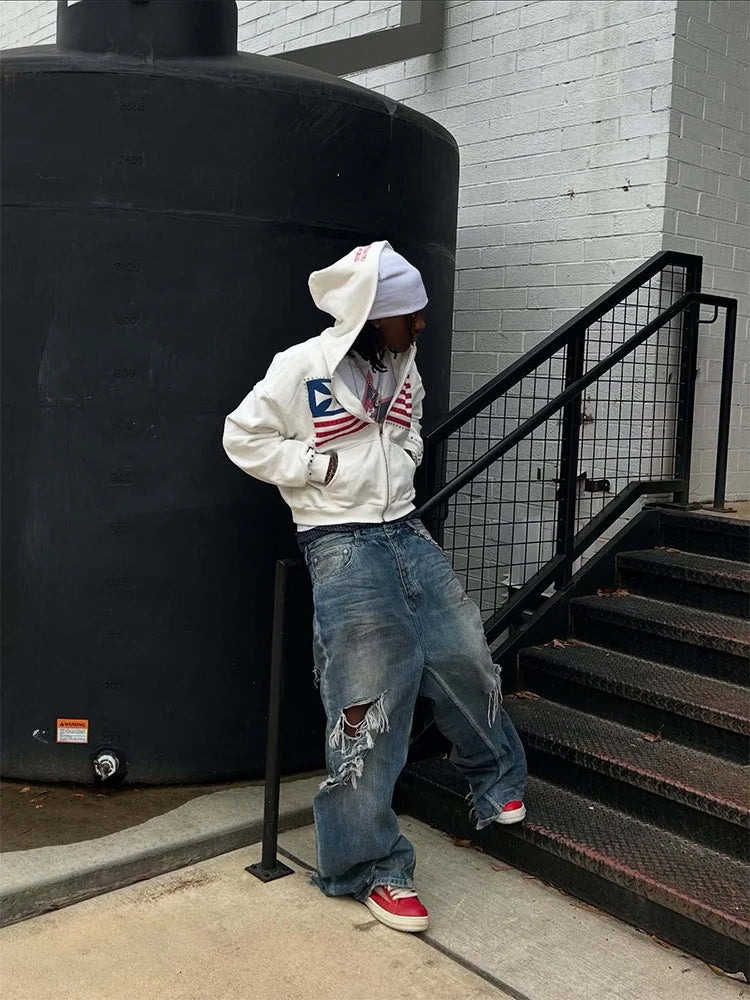 Harajuku Retro Vibe Hooded Sportswear