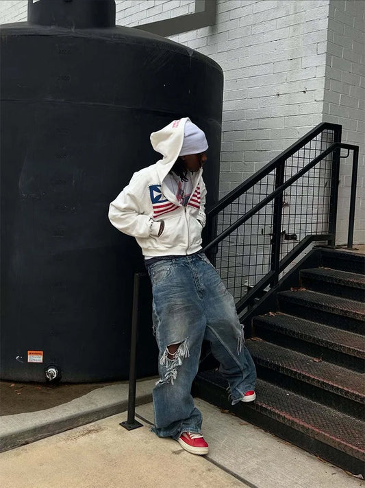 Harajuku Retro Vibe Hooded Sportswear