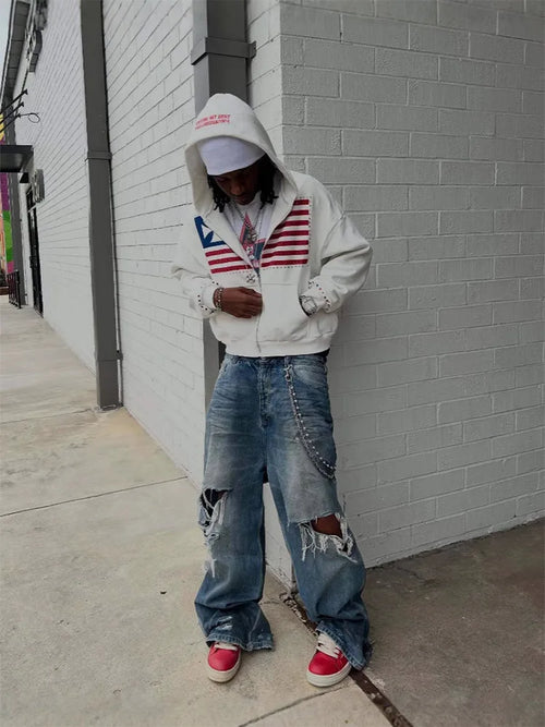 Harajuku Retro Vibe Hooded Sportswear